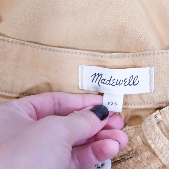 Madewell Size 25 Petite Emmett 2.0 Wide-Leg Crop Pants in Distressed Yellow - Picture 6 of 8